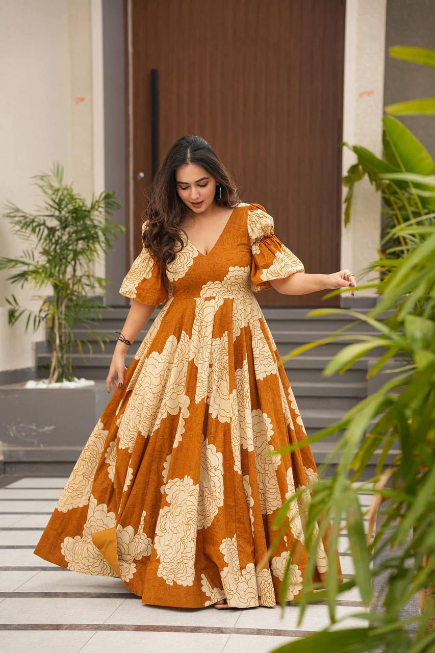 Designer Gown Suit is luxury clothing Considered to be high quality Made by digital print.