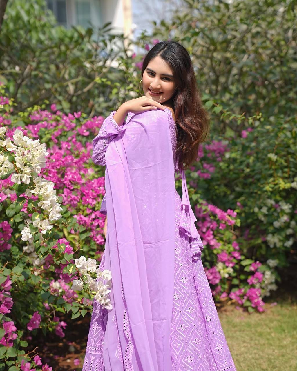 👉🏻Designer Anarkali Suit is luxury clothing Considered to be high quality Made by Thread-Sequins Embroidery.