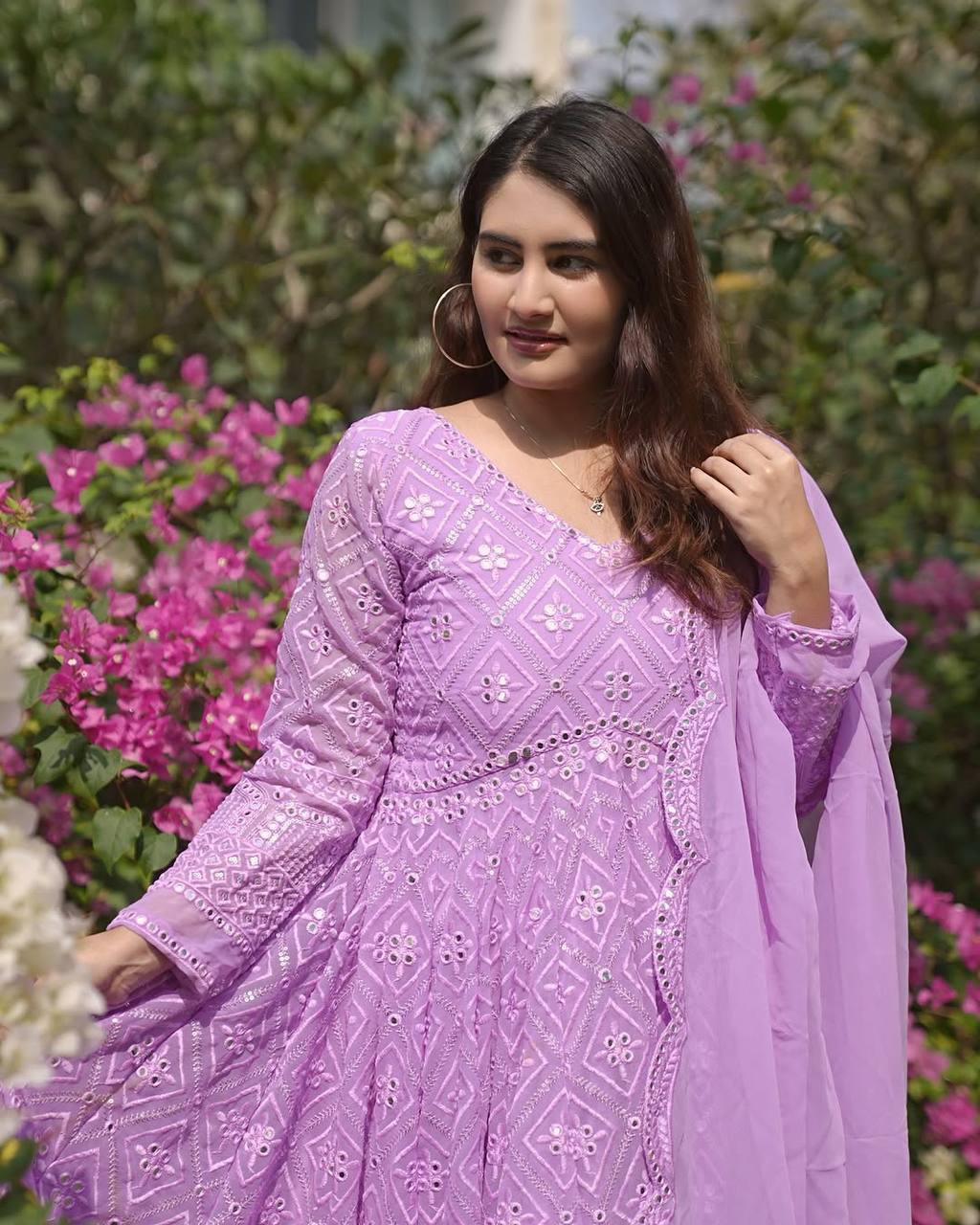 👉🏻Designer Anarkali Suit is luxury clothing Considered to be high quality Made by Thread-Sequins Embroidery.