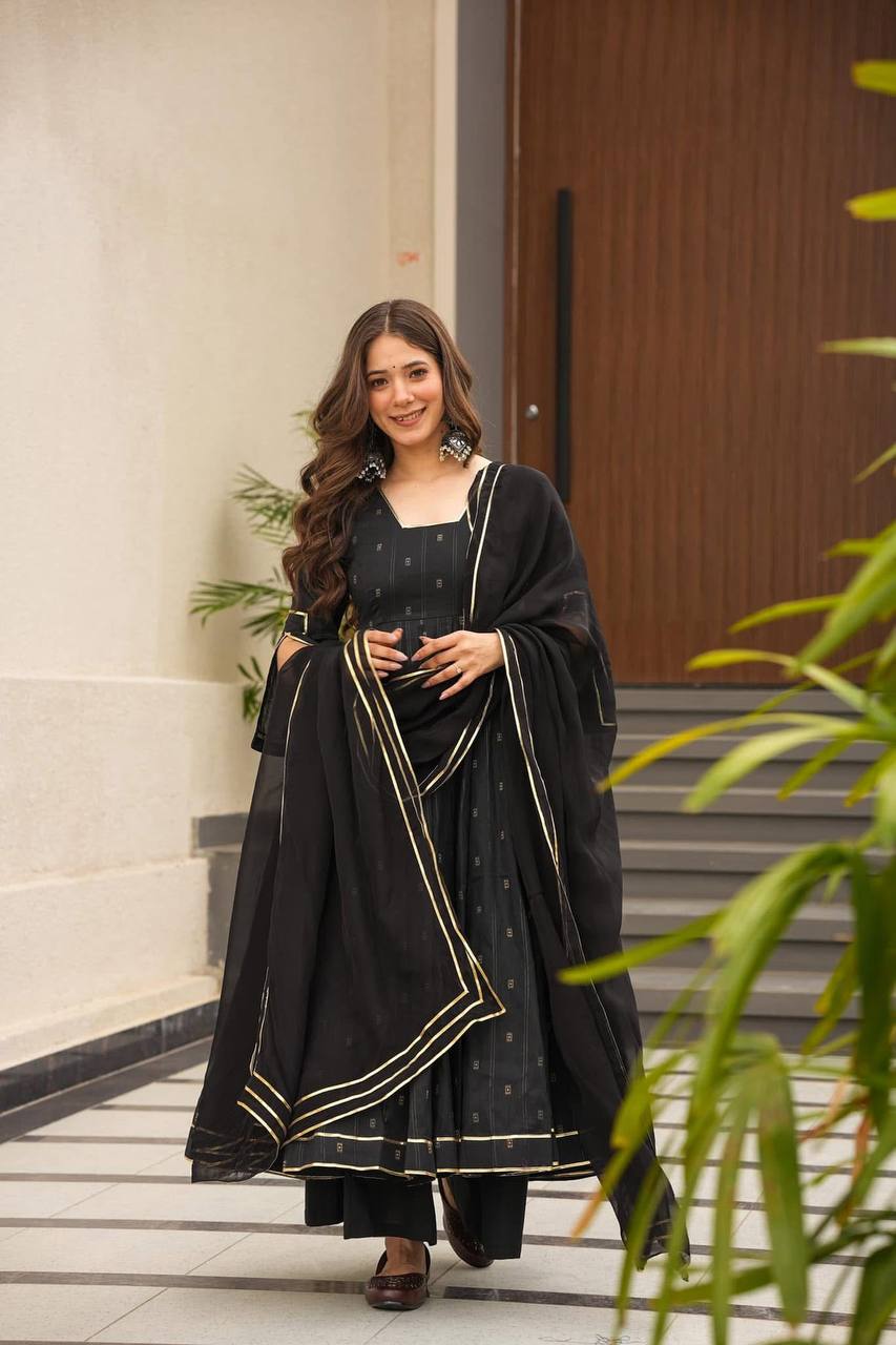 Designer Anarkali Suit is luxury clothing Considered to be high quality Made by digital print.