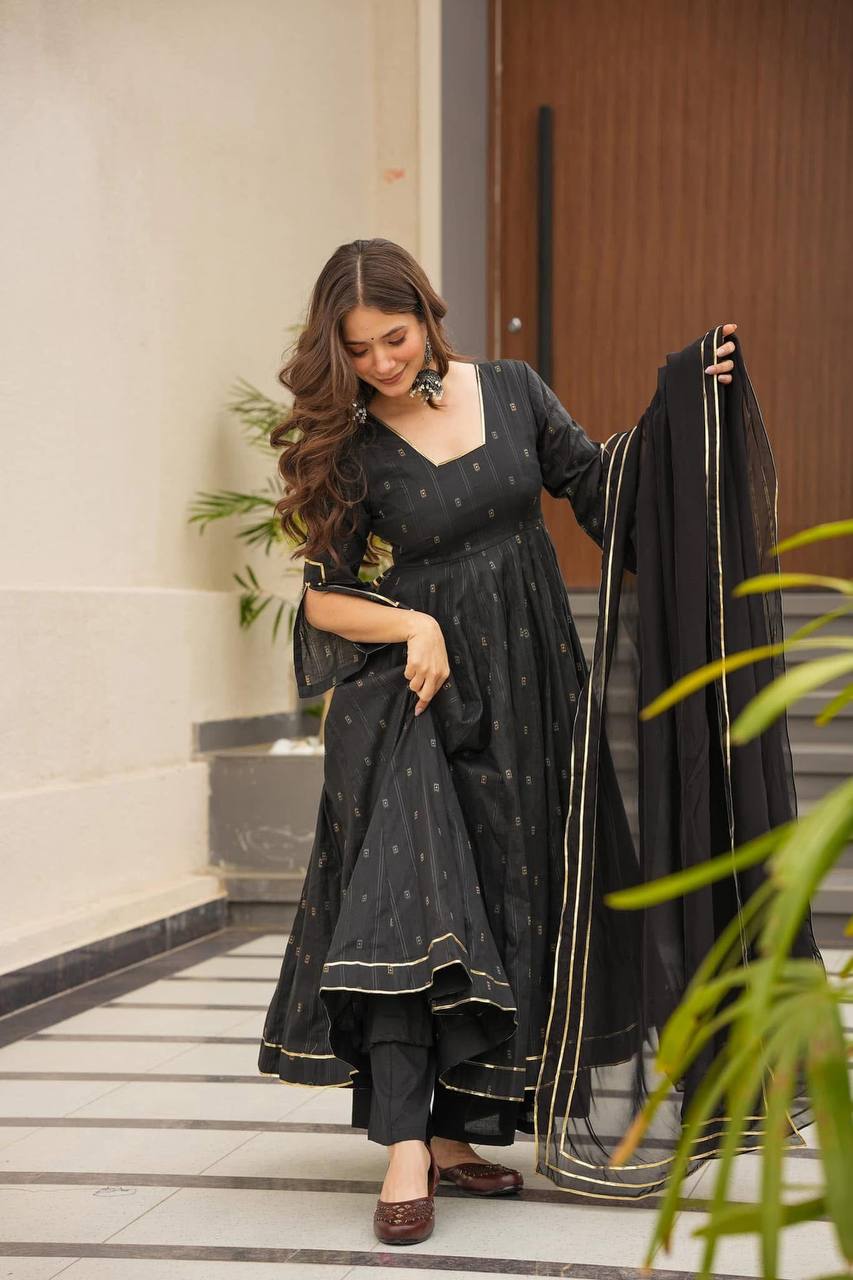 Designer Anarkali Suit is luxury clothing Considered to be high quality Made by digital print.