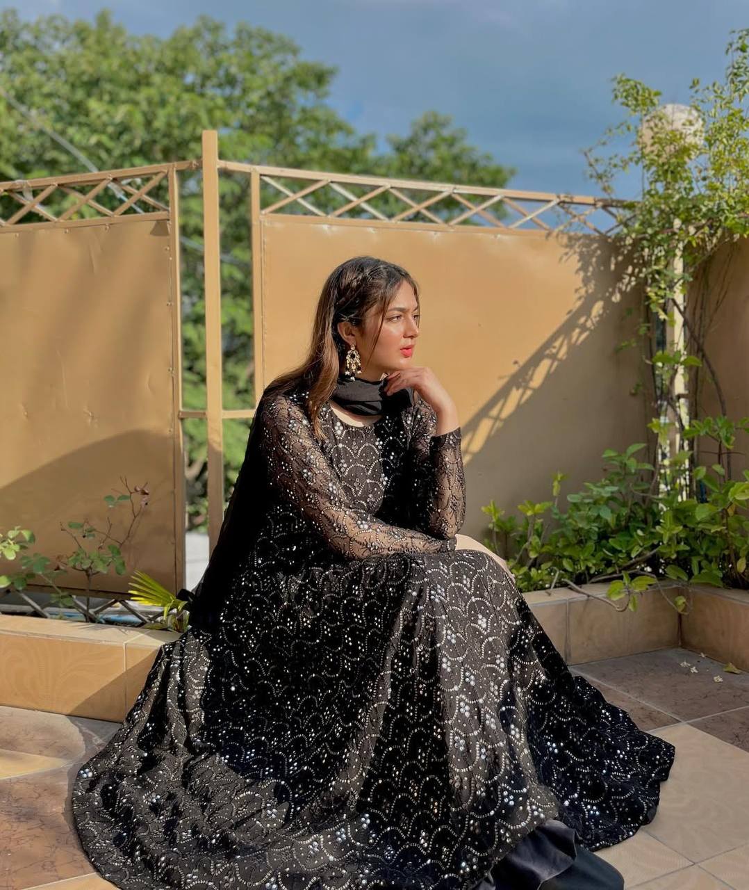 Designer Anarkali Suit is luxury clothing Considered to be high quality Made by Thread-Sequins Embroidery.