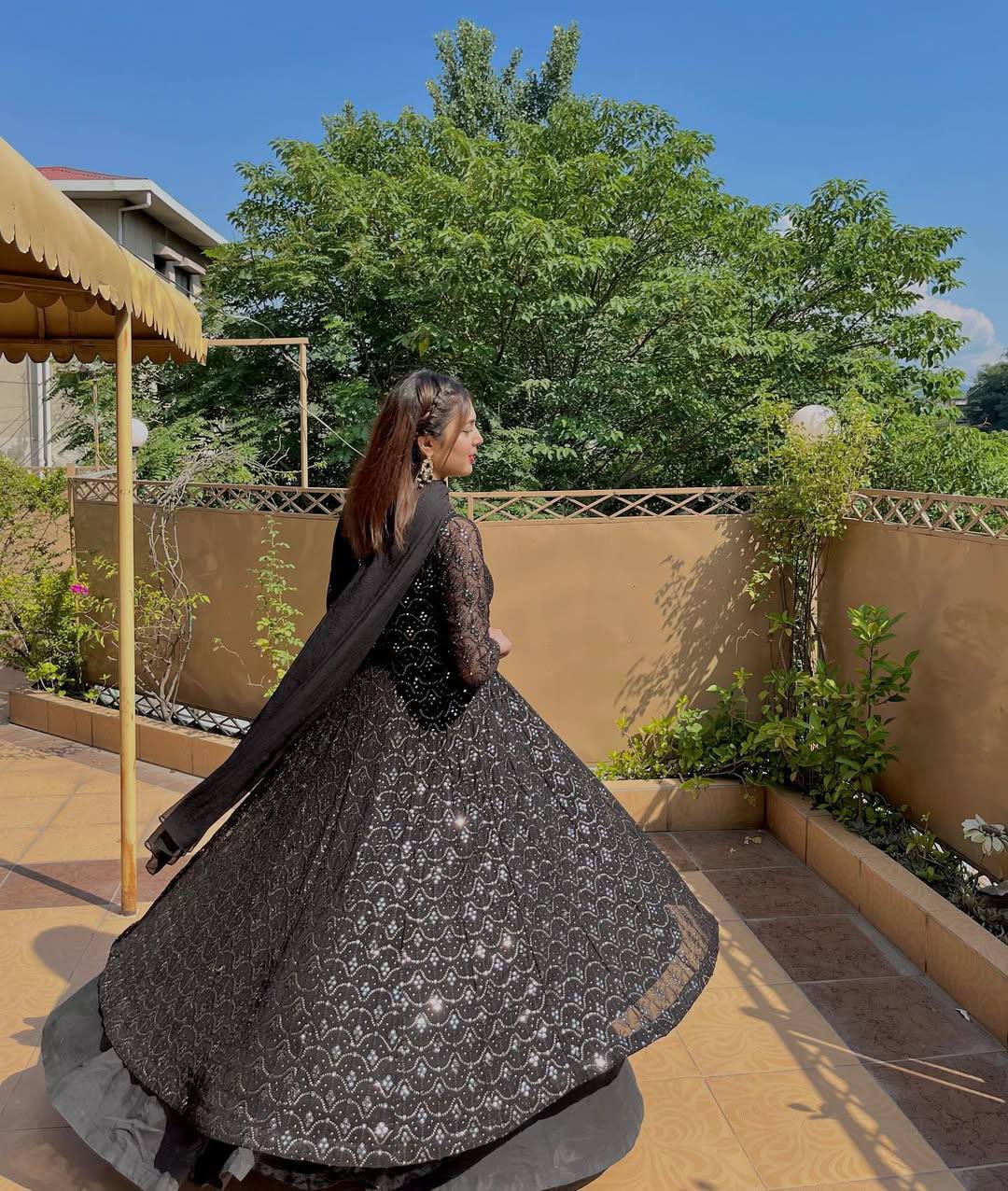 Designer Anarkali Suit is luxury clothing Considered to be high quality Made by Thread-Sequins Embroidery.