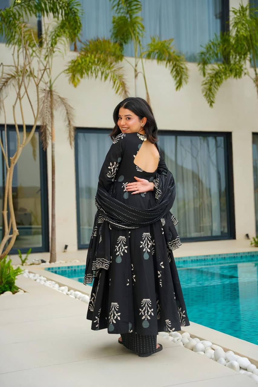 Designer Anarkali Suit is luxury clothing Considered to be high quality Made by digital print.