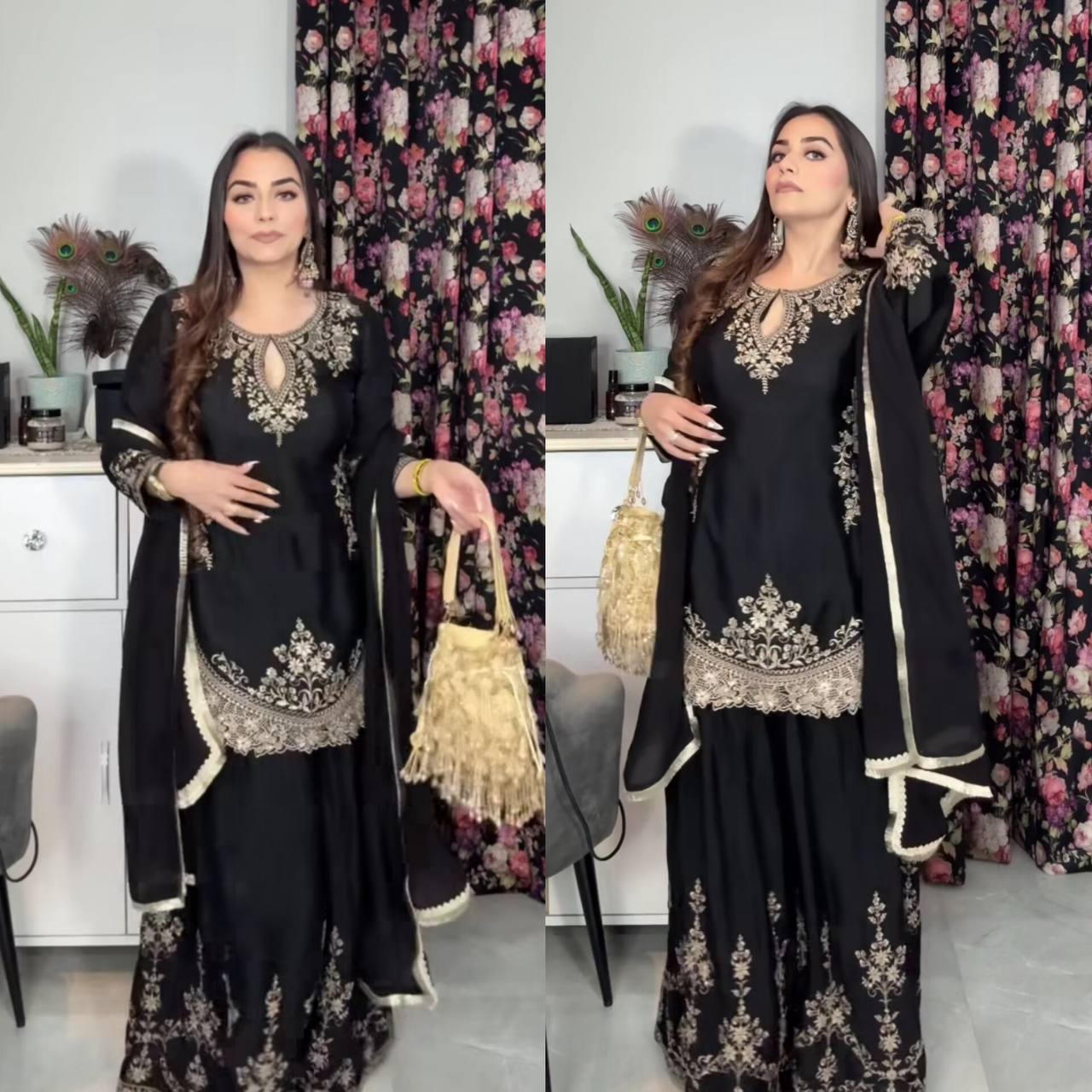 *Launching New Designer Party Wear Look Top , Sharara Plazzo  and Dupatta*