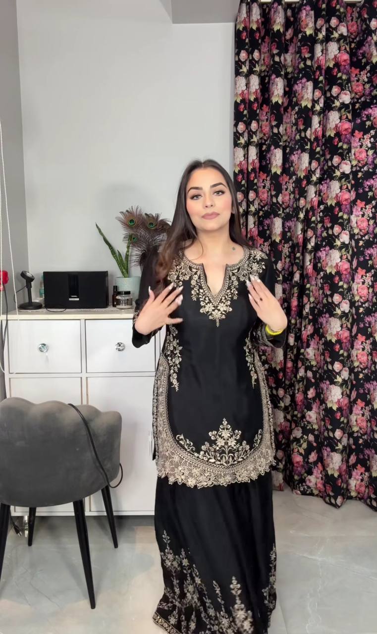 *Launching New Designer Party Wear Look Top , Sharara Plazzo  and Dupatta*
