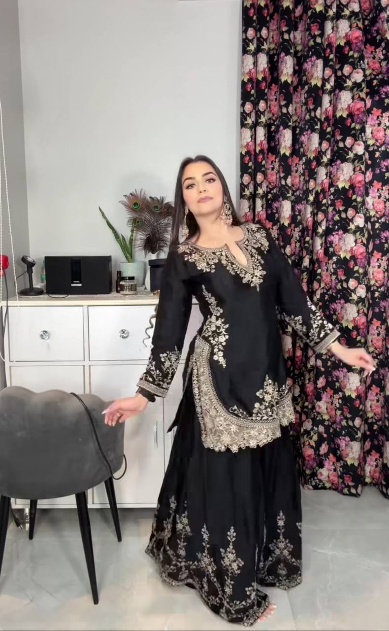*Launching New Designer Party Wear Look Top , Sharara Plazzo  and Dupatta*