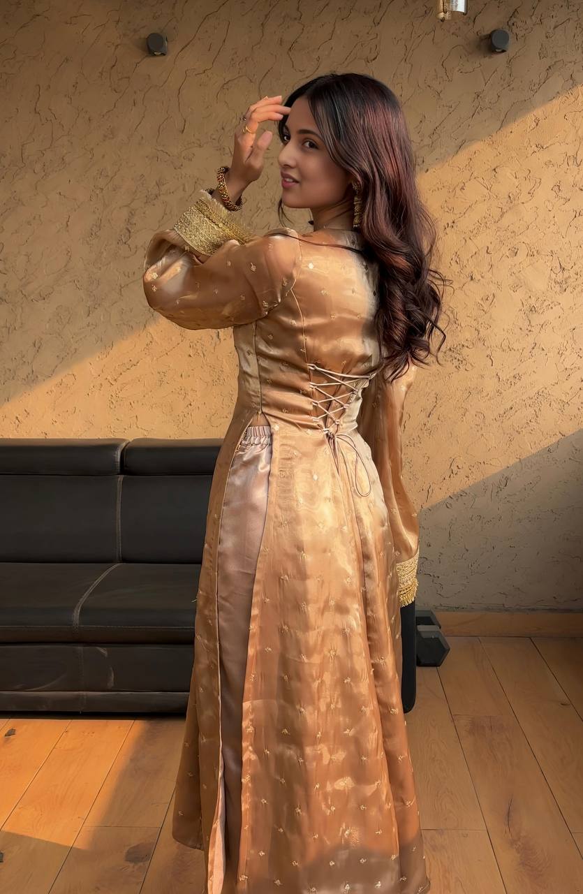 Designer Salwar Suit Set is luxury clothing Considered to be high quality Made by Zari -Sequins Embroidery.
