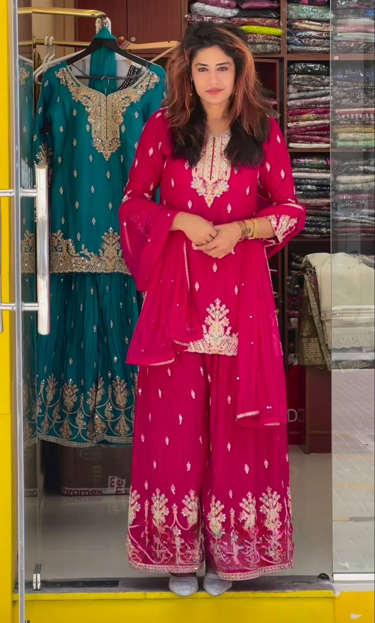 💥*Launching New Designer Party Wear Look Top , Sharara Plazzo  and Dupatta*👌❤️
