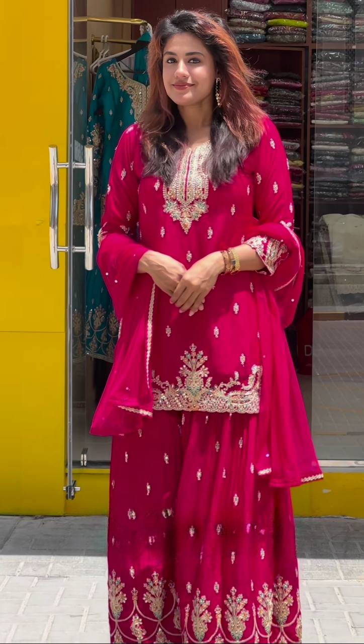 💥*Launching New Designer Party Wear Look Top , Sharara Plazzo  and Dupatta*👌❤️