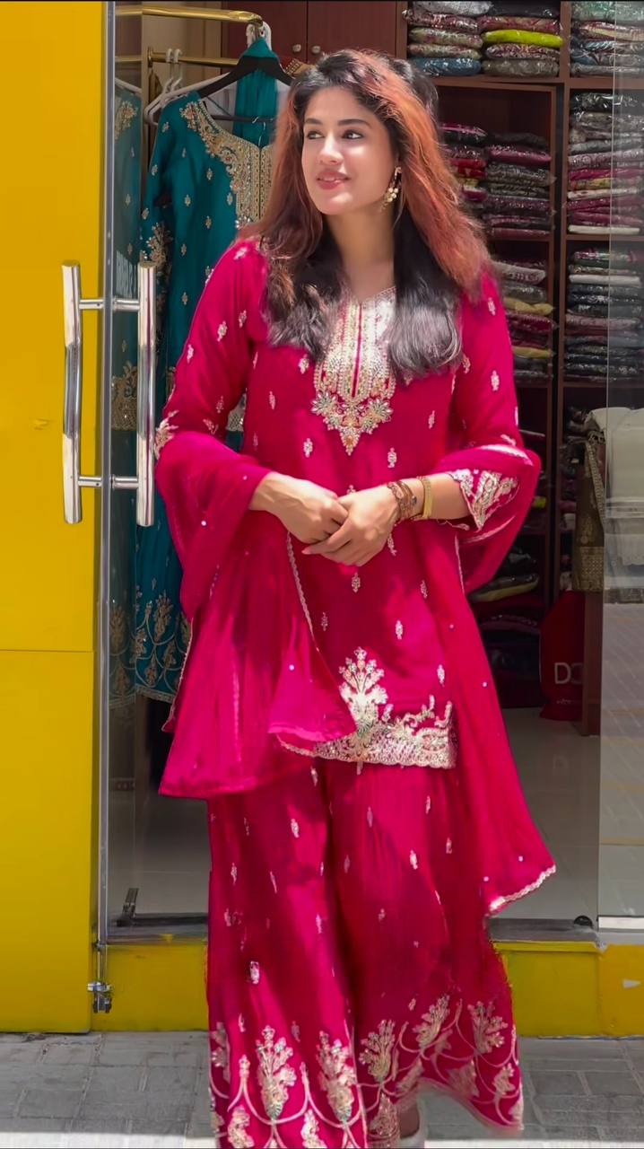 💥*Launching New Designer Party Wear Look Top , Sharara Plazzo  and Dupatta*👌❤️