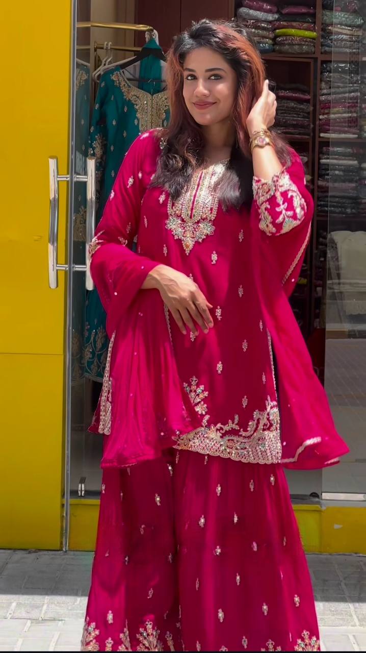 💥*Launching New Designer Party Wear Look Top , Sharara Plazzo  and Dupatta*👌❤️