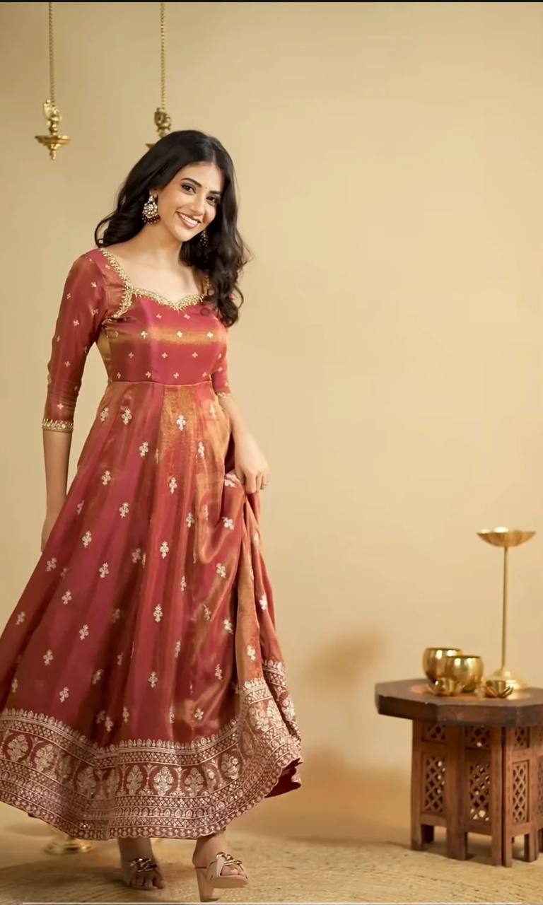 Anarkali Suit is luxury clothing Considered to be high quality Made by Thread-Sequins Embroidery.