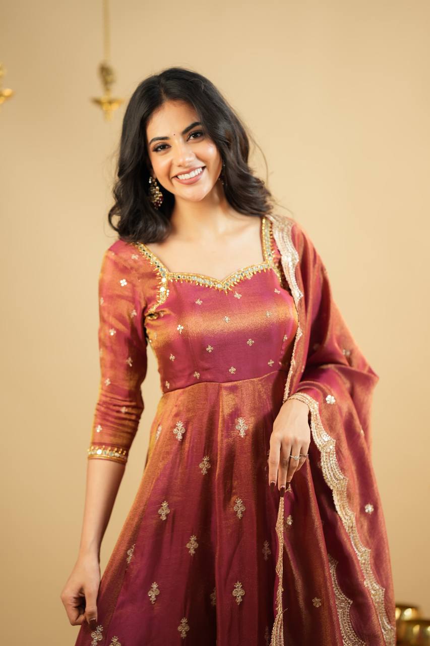 Anarkali Suit is luxury clothing Considered to be high quality Made by Thread-Sequins Embroidery.