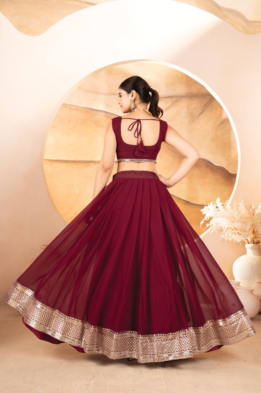 Designer Dyeable Faux Blooming fabric Lehenga Choli & Dupatta Set