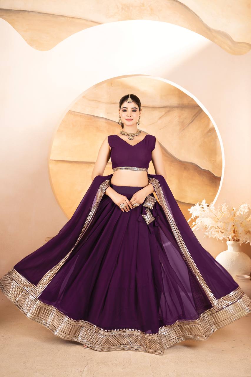 Designer Dyeable Faux Blooming fabric Lehenga Choli & Dupatta Set