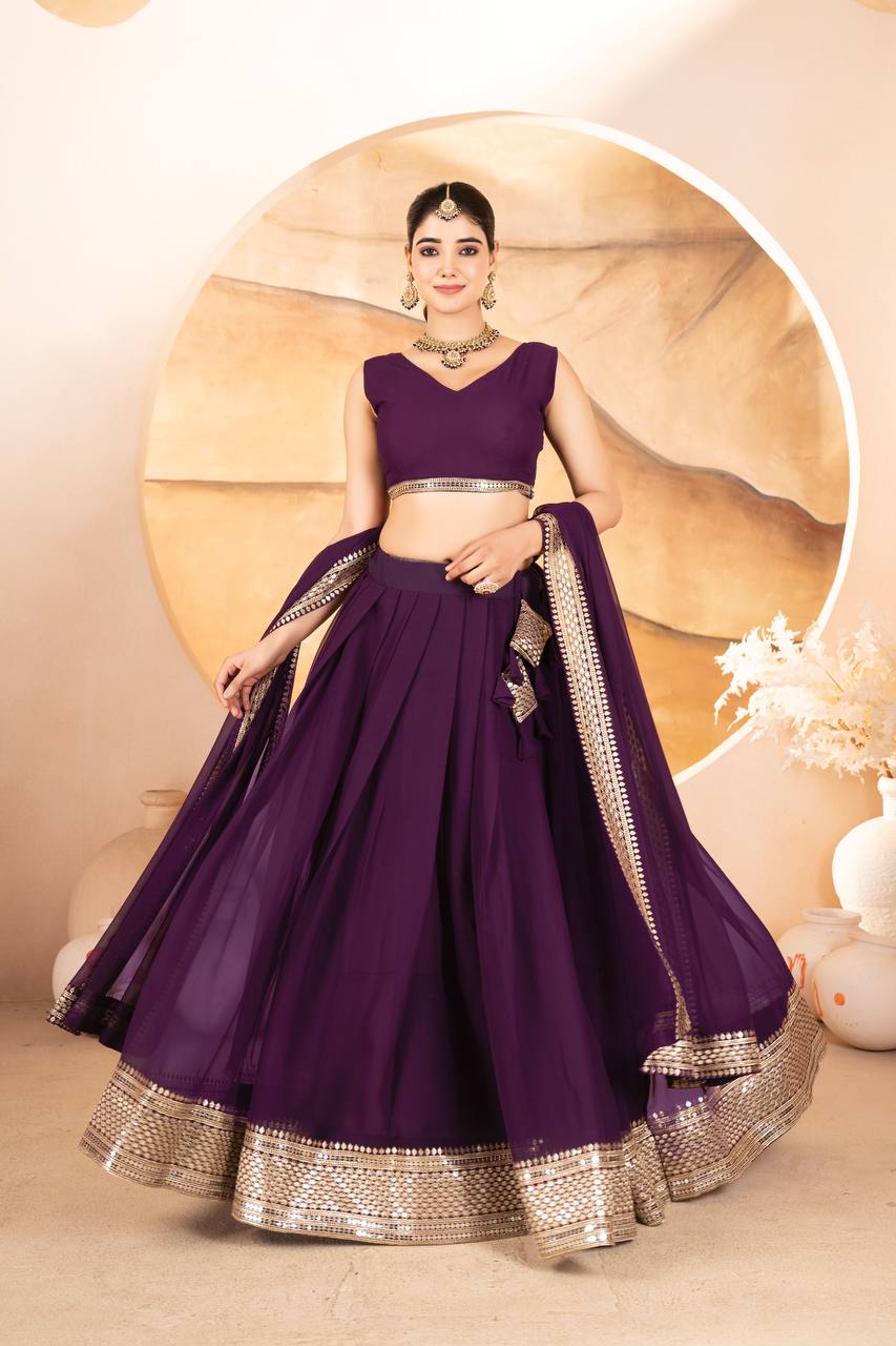 Designer Dyeable Faux Blooming fabric Lehenga Choli & Dupatta Set