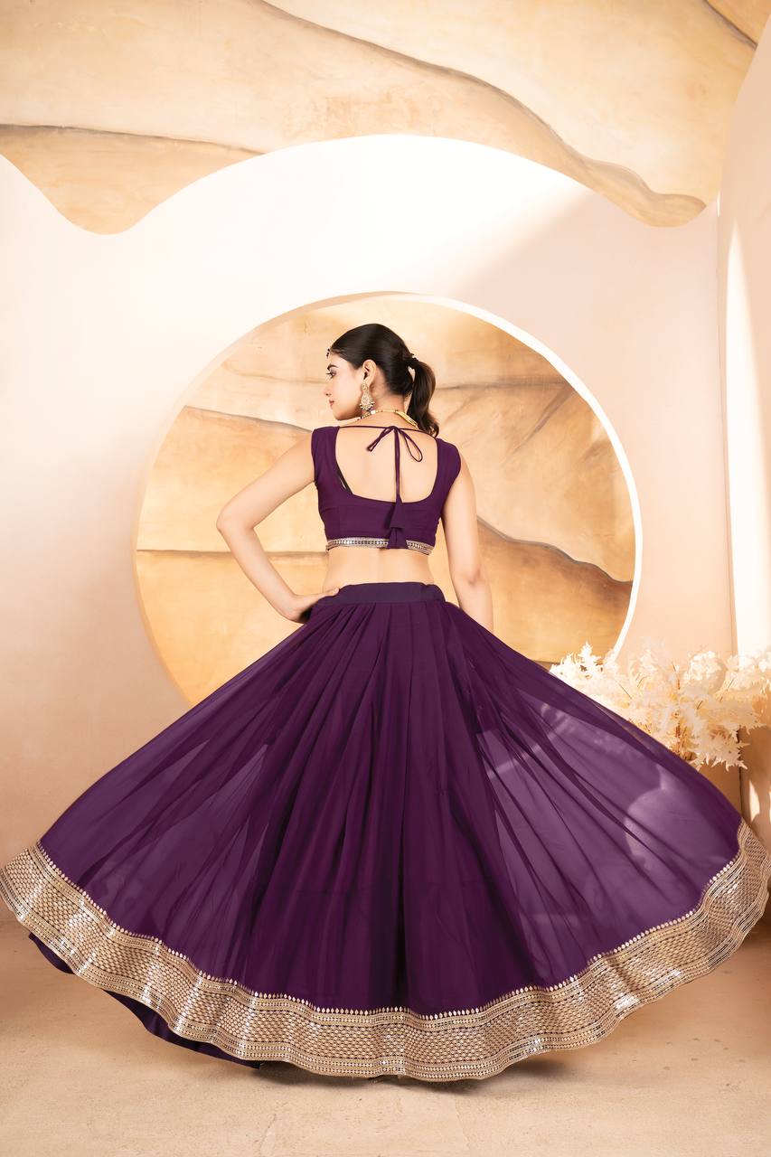 Designer Dyeable Faux Blooming fabric Lehenga Choli & Dupatta Set