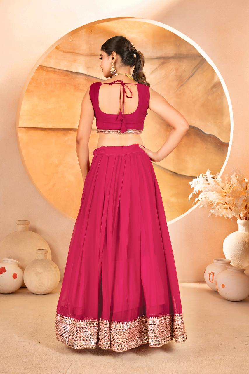 Designer Dyeable Faux Blooming fabric Lehenga Choli & Dupatta Set