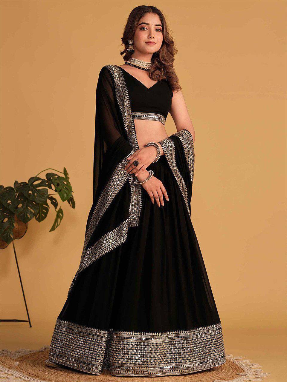 Designer Dyeable Faux Blooming fabric Lehenga Choli & Dupatta Set