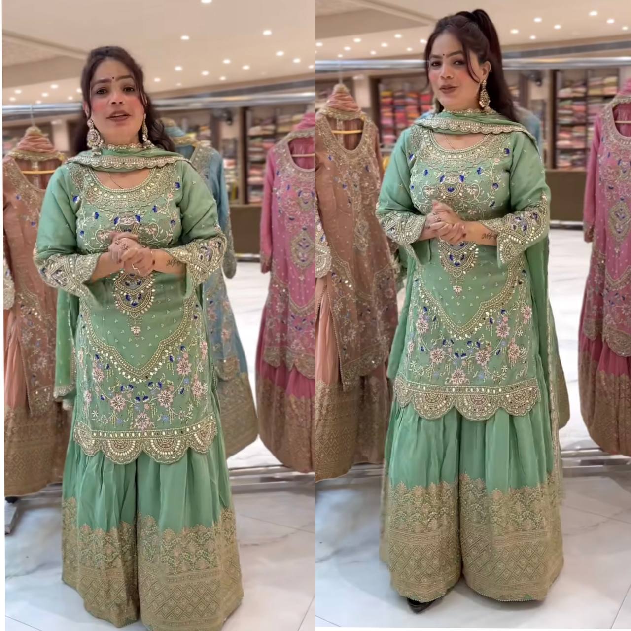 *Launching New Designer Party Wear Look Top , Sharara Plazzo  and Dupatta*