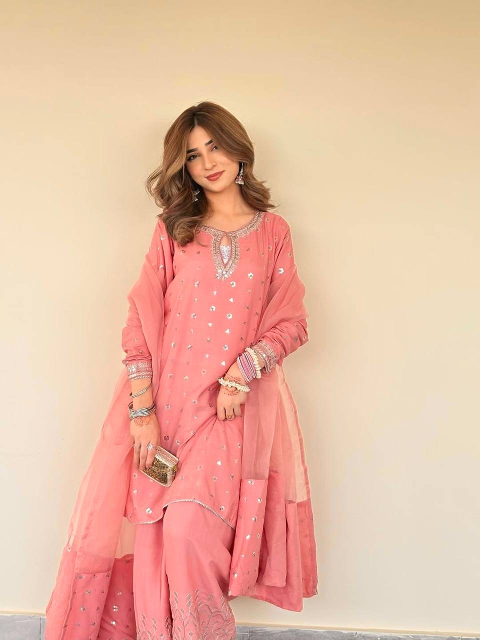💃*New Launching Đěsigner Party Wear Look top with farshi salwar*💃