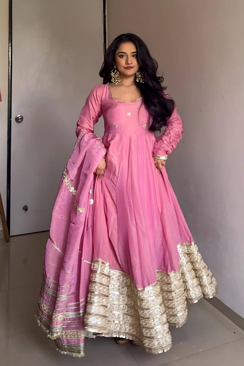 Vichitra silk with Embroidery Zari-Codding Sequins work And Dori Latkan