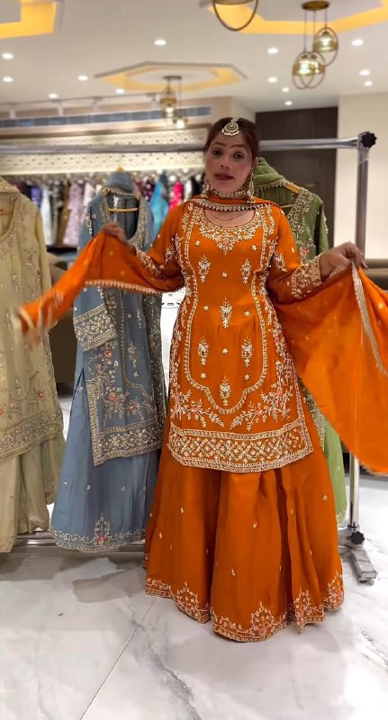 *Launching New Designer Party Wear Look Top , Sharara Plazzo  and Dupatta*