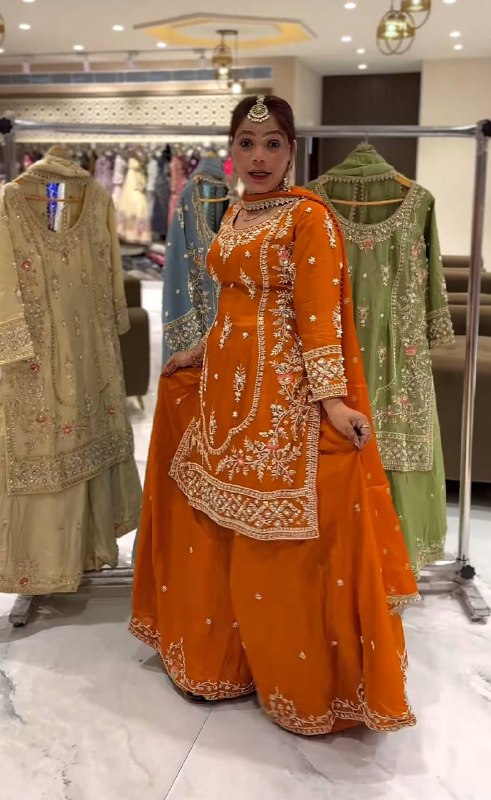 *Launching New Designer Party Wear Look Top , Sharara Plazzo  and Dupatta*