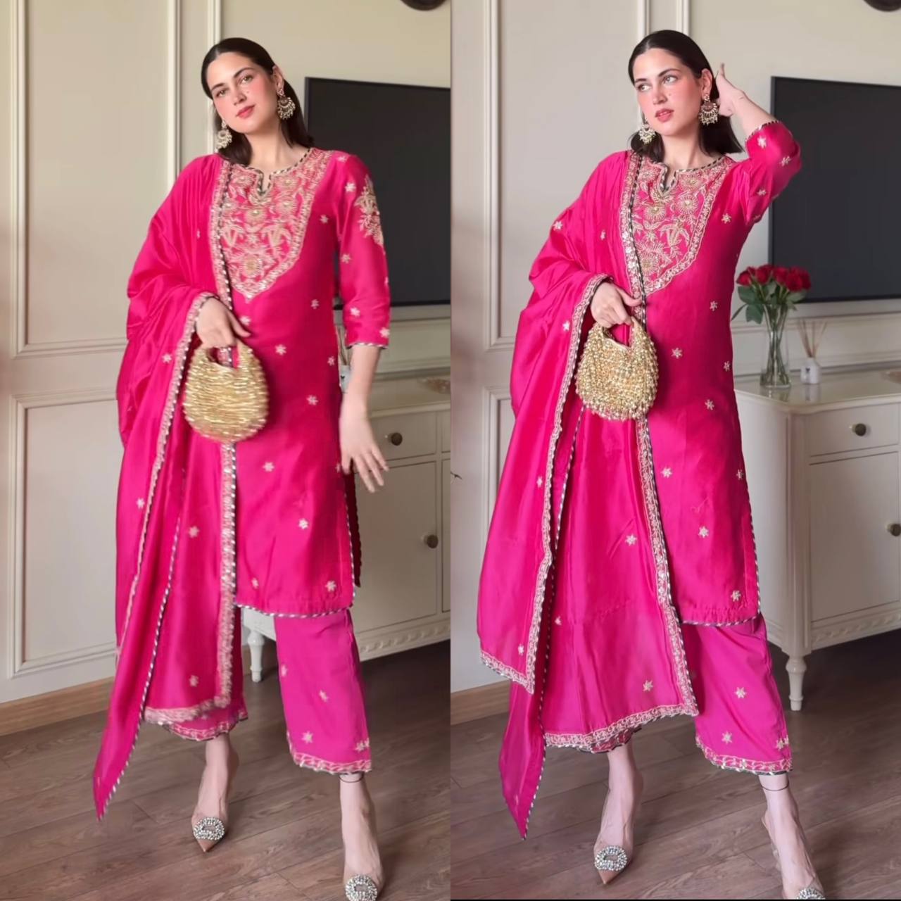 Presenting New Designer Long Pakistani Suit Top , Pant and Dupptta In Fancy Style
