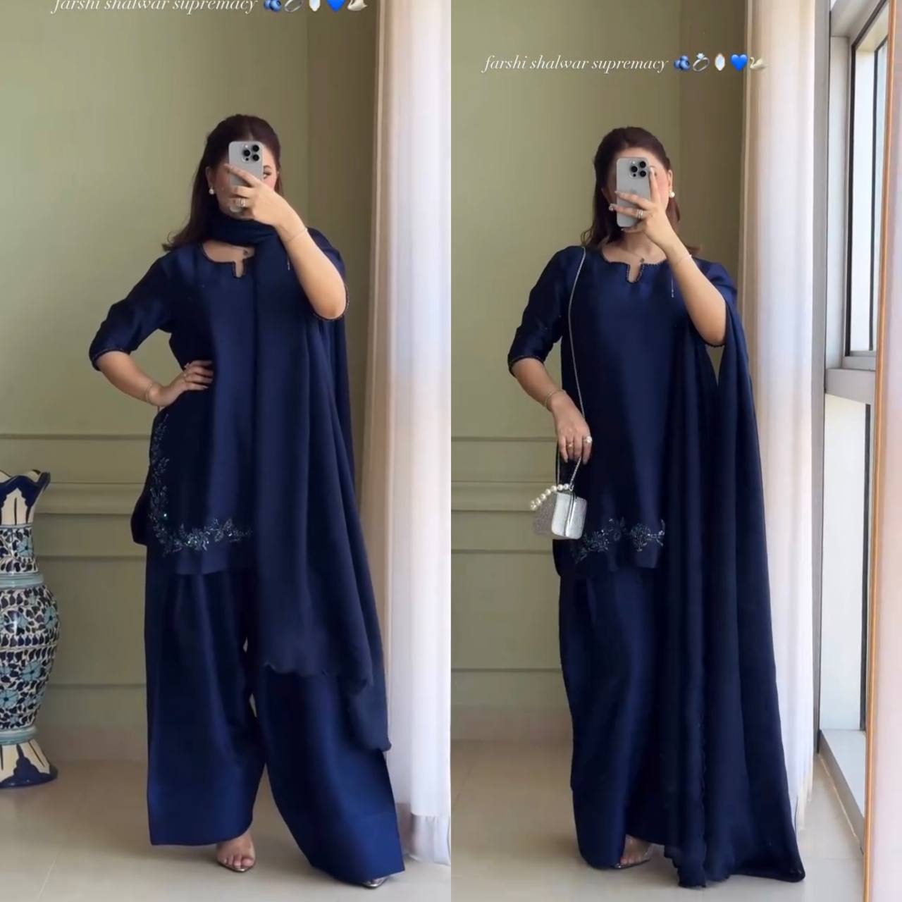 Đěsigner Party Wear Look top with farshi salwar