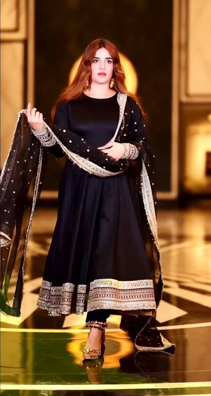 Designer Anarkali Suit is luxury clothing Considered to be high quality Made by Thread-Sequins Embroidery.