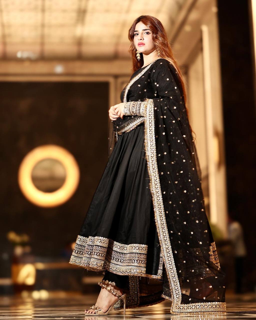 Designer Anarkali Suit is luxury clothing Considered to be high quality Made by Thread-Sequins Embroidery.