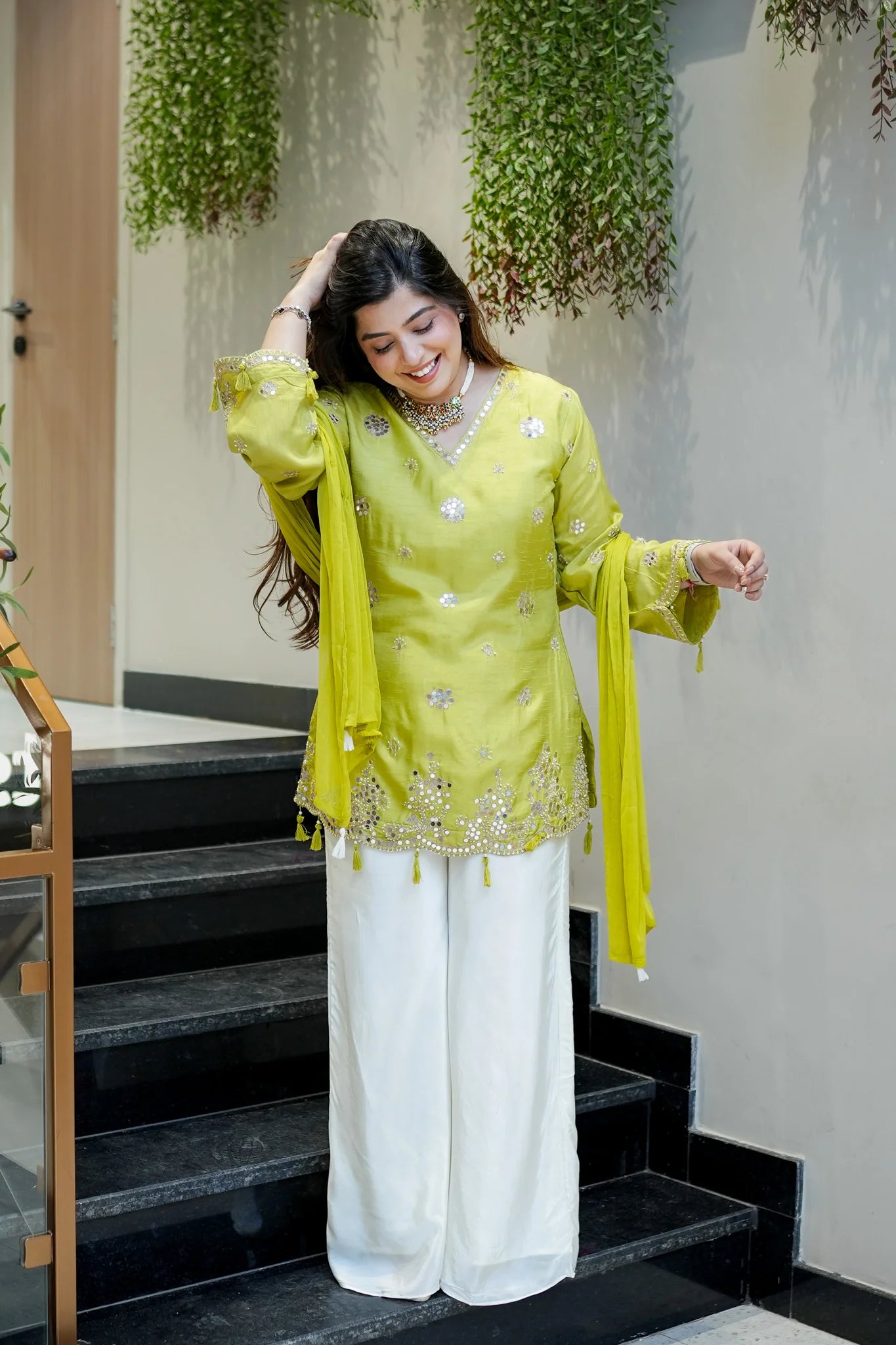 Saiyaara Designer Mirror Work Palazzo Set