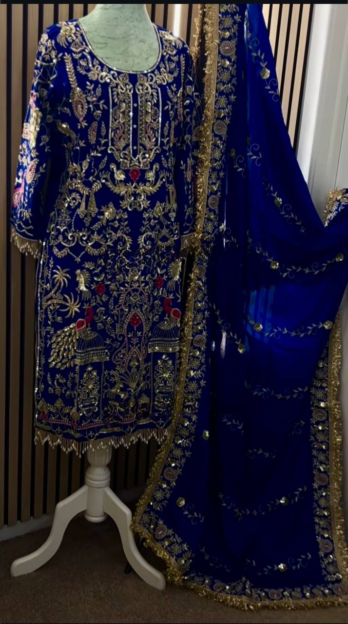 Designer Dhoti Salwar Set – Heavy Embroidery Party Wear