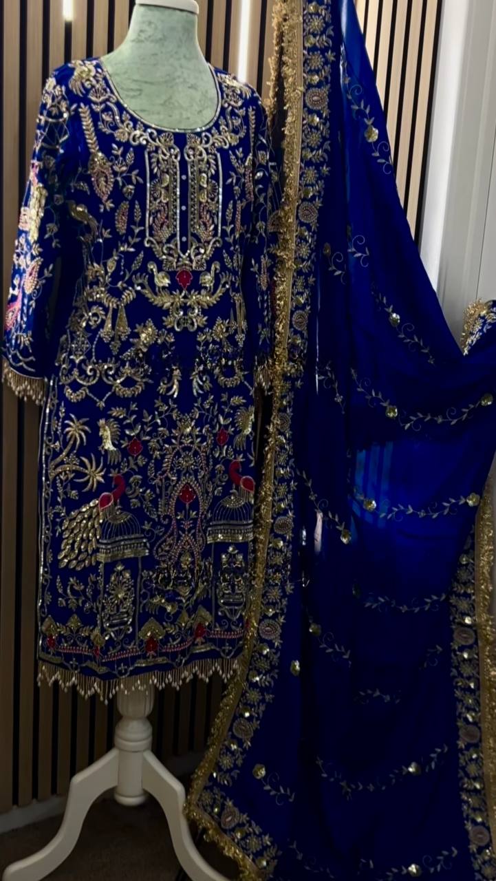 Designer Dhoti Salwar Set – Heavy Embroidery Party Wear