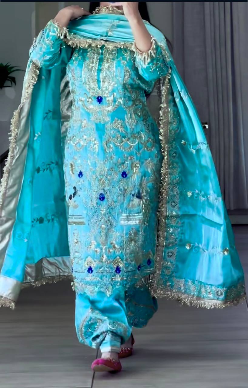 Designer Dhoti Salwar Set – Heavy Embroidery Party Wear