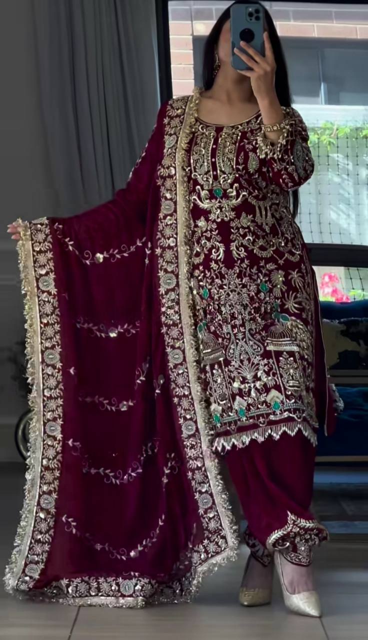 Designer Dhoti Salwar Set – Heavy Embroidery Party Wear