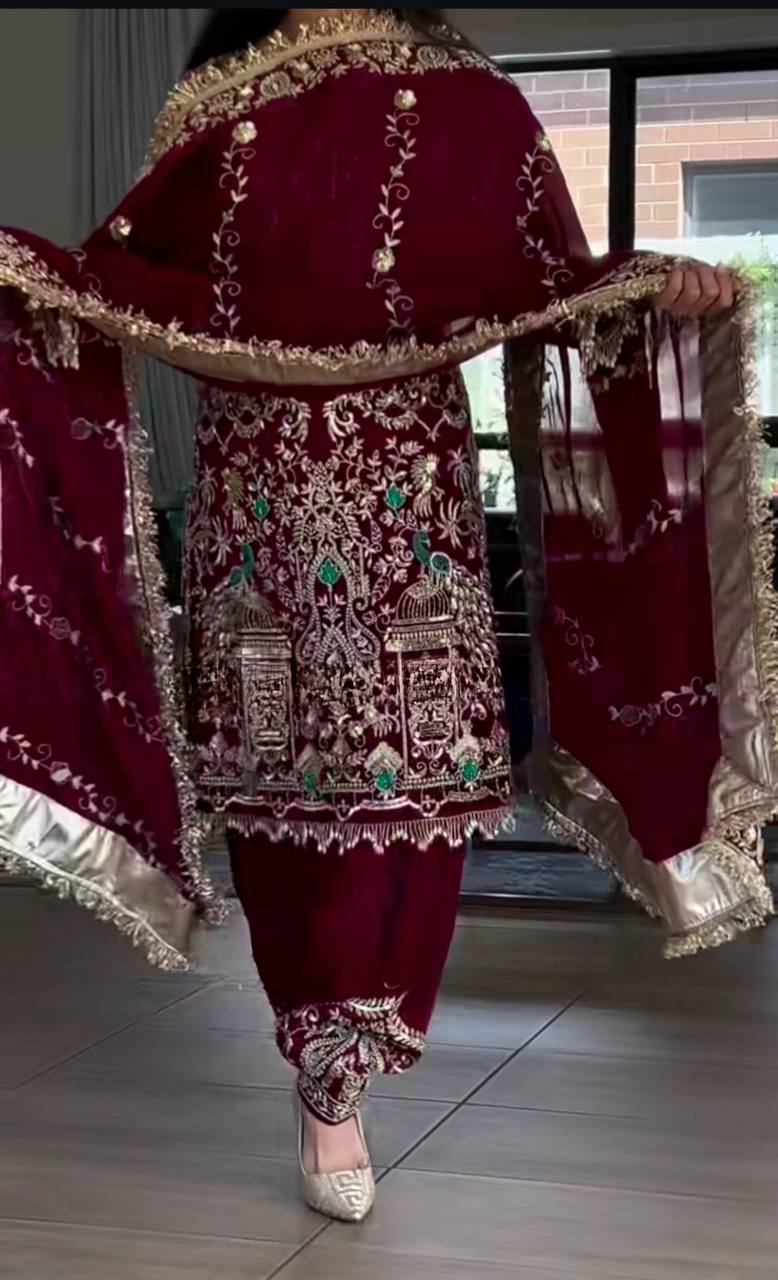 Designer Dhoti Salwar Set – Heavy Embroidery Party Wear