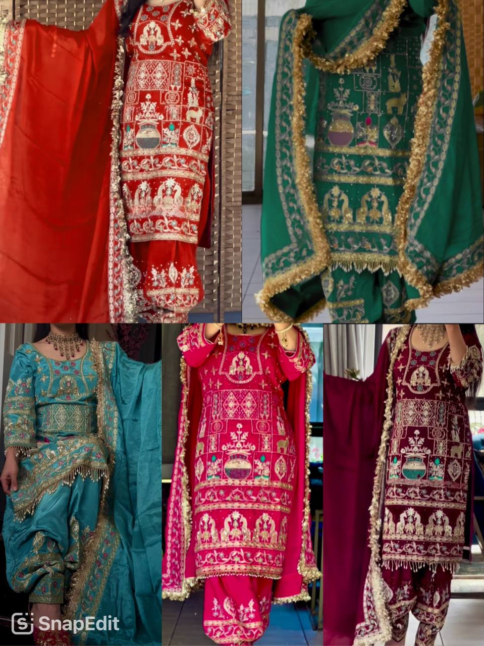 Designer Heavy Embroidered Dhoti Salwar Set – Maroon Mirror-Work Look